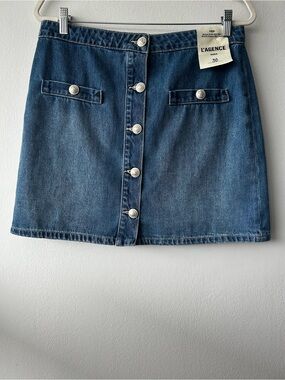 NWOT L'AGENCE KRIS DENIM MINI SKIRT in blue